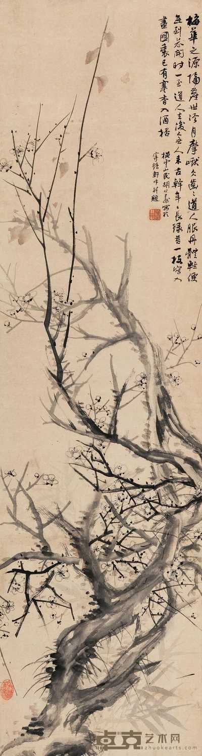胡公寿 梅花 立轴 171×45.5cm